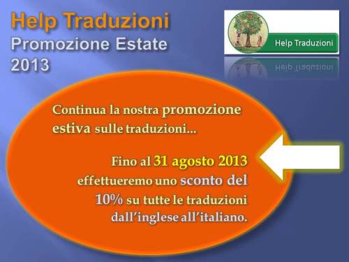 Help Traduzioni Promozione Estate 2013
